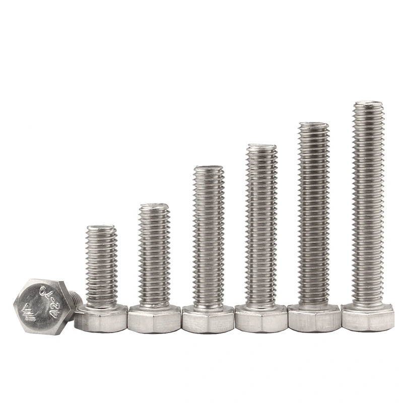 SUS304/316/316L/A2/A4 Stainless Steel Hexagon Head Bolts, DIN931/933, ISO4016/4017 M3X0.5X6, 8, 10, 12, 16, 20/25/30/35/40/45/50mm