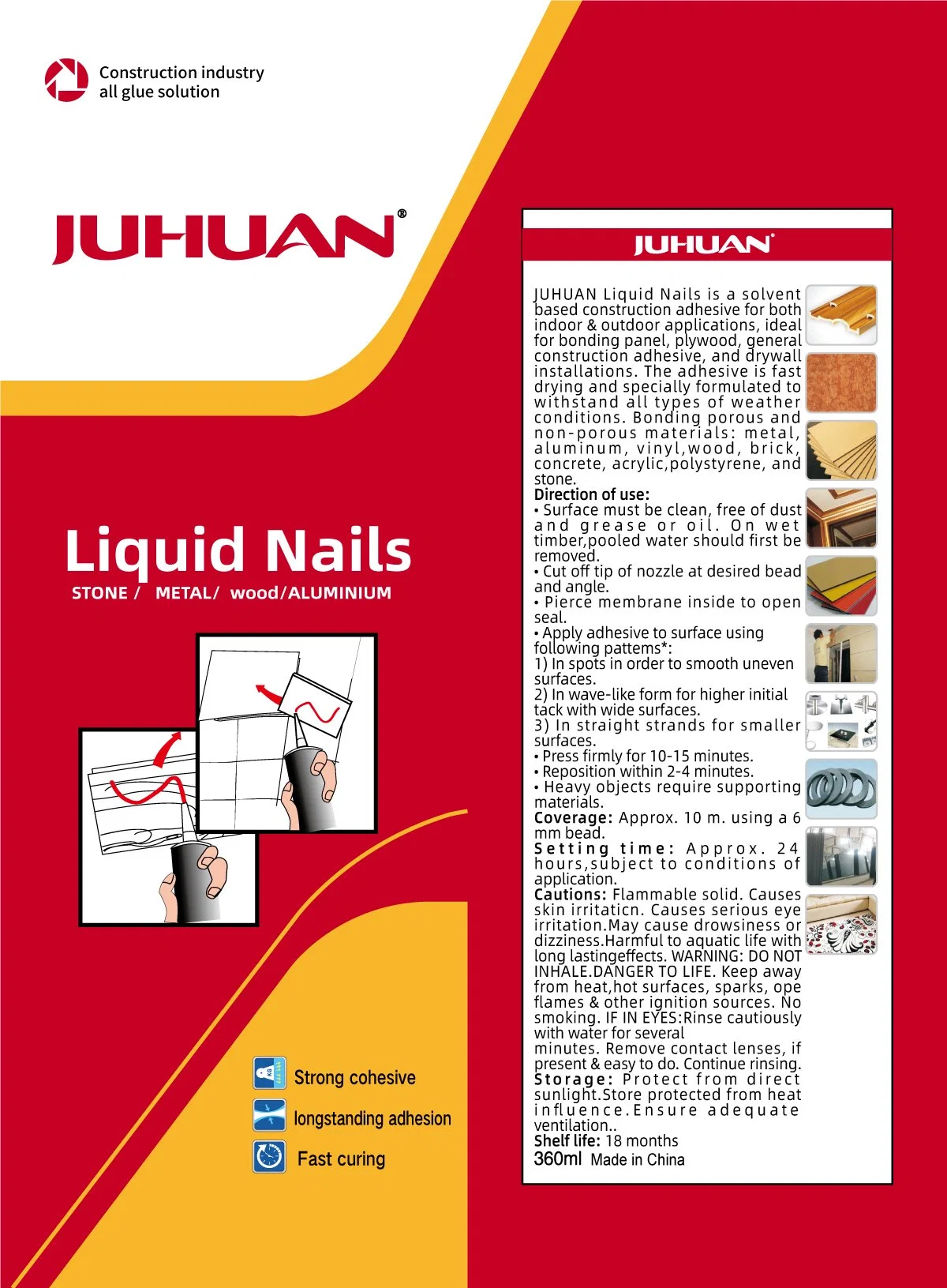 Liquid Nails White Beige Clear Color Good Quality