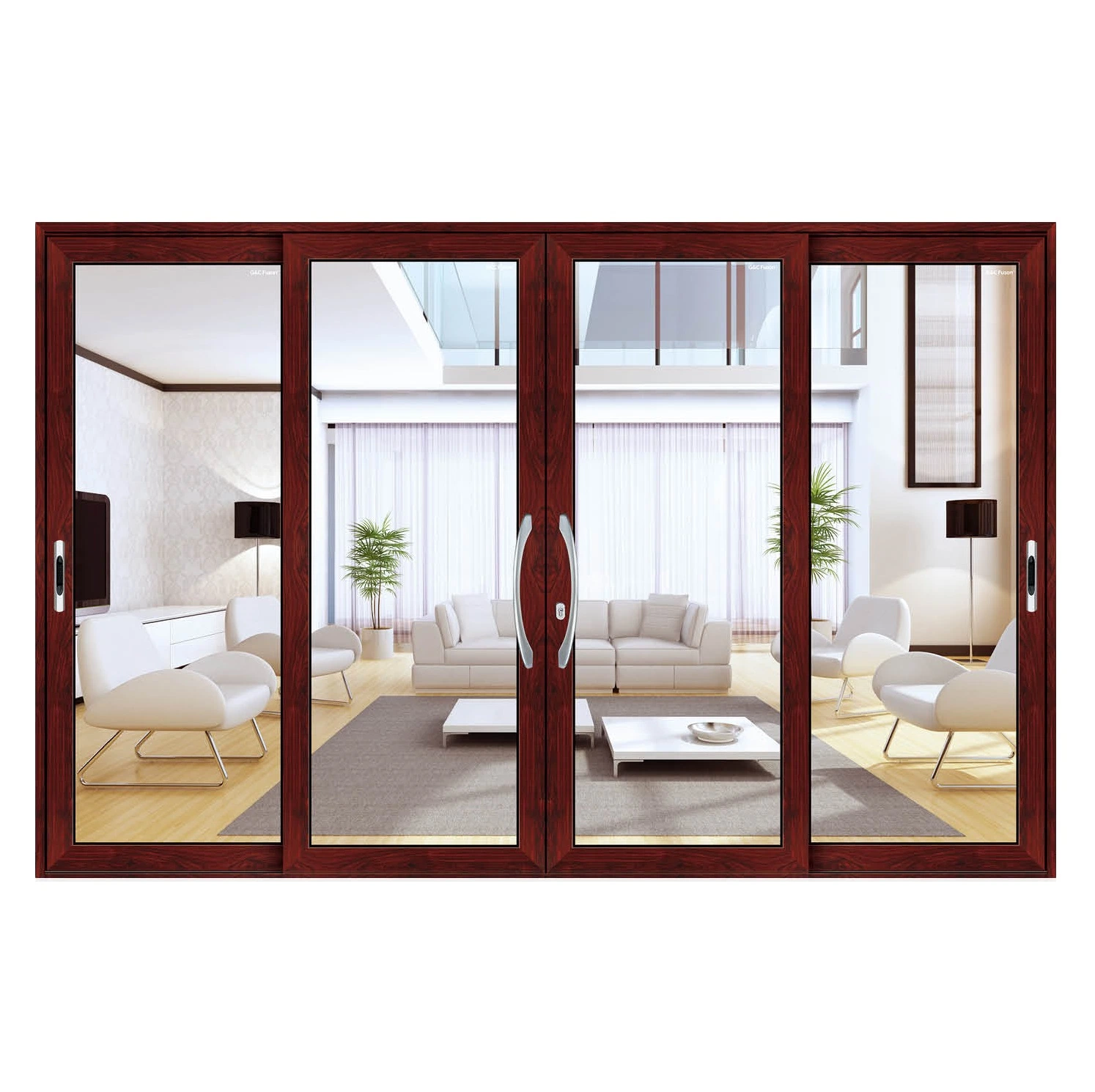 Customized Color Frame Aluminium Exterior Position Sliding Door, Good Reputation Glass Door