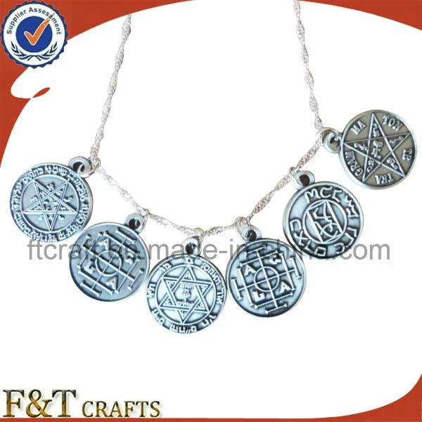 Custom Metal Small Coin Pendant Charm Necklace