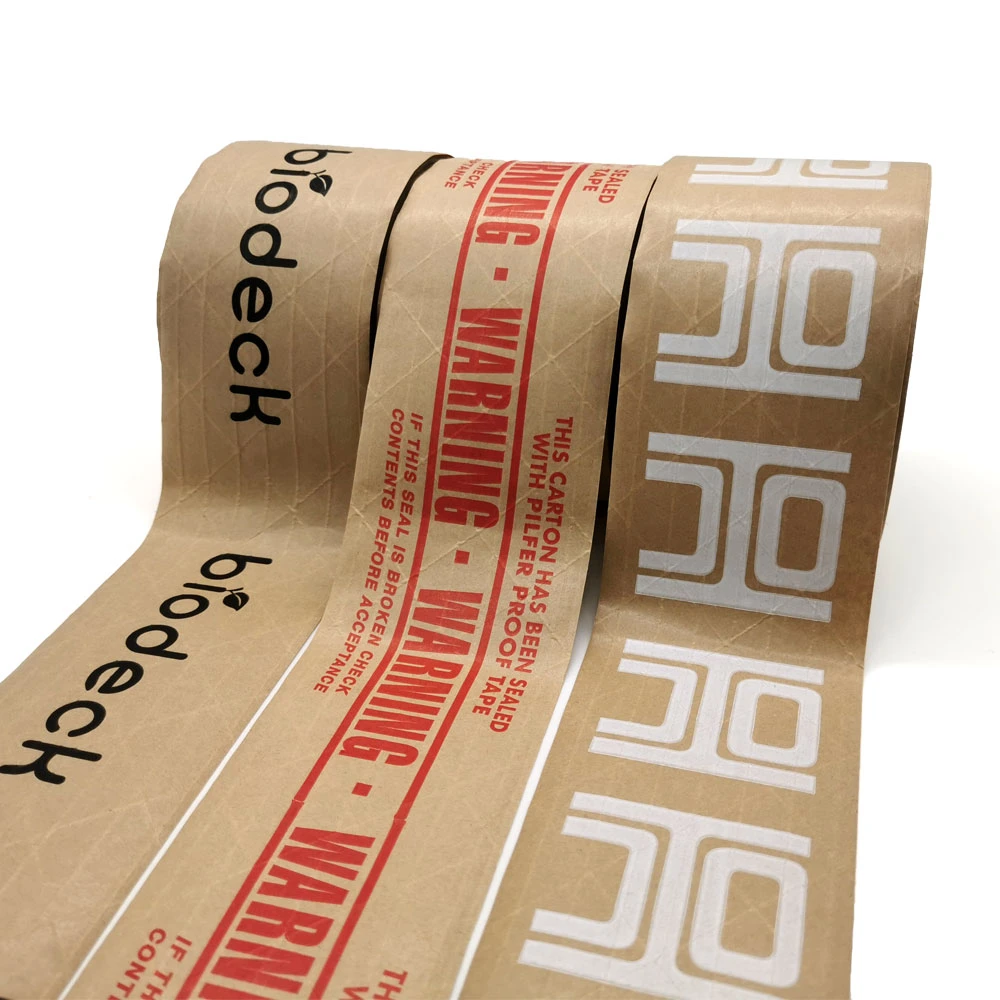 Personalizada Reinforced Kraft Sealing Tape Embalaje De Cinta Papel Kraft Ribbon Activated with Water