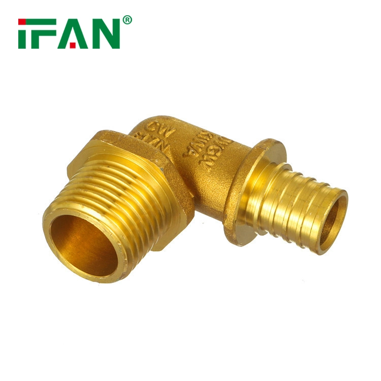 Ifan Factory Pex Compression Brass Elbow Pex Sliding Copper Plumbing Fitting