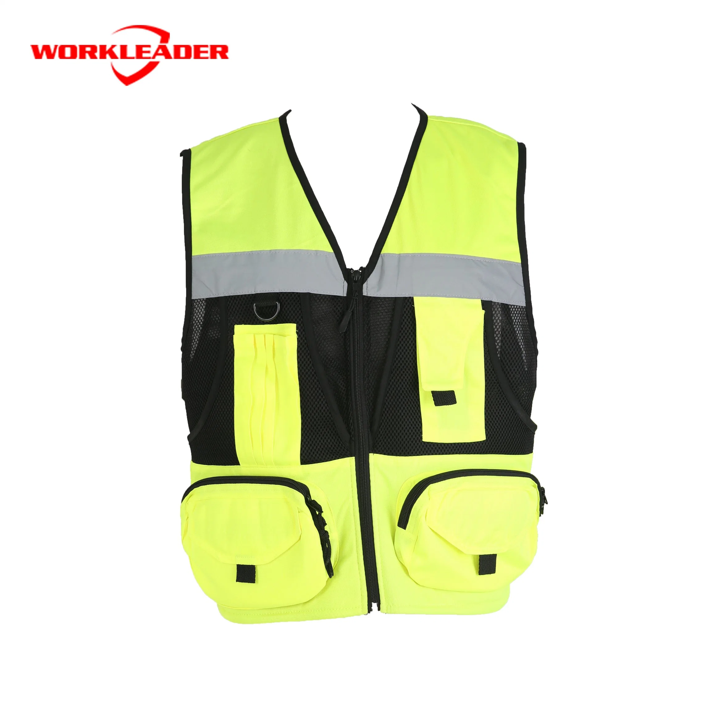 Wholesale Hi-Vis Safety Yellow Reflective Vest Traffic Workwear