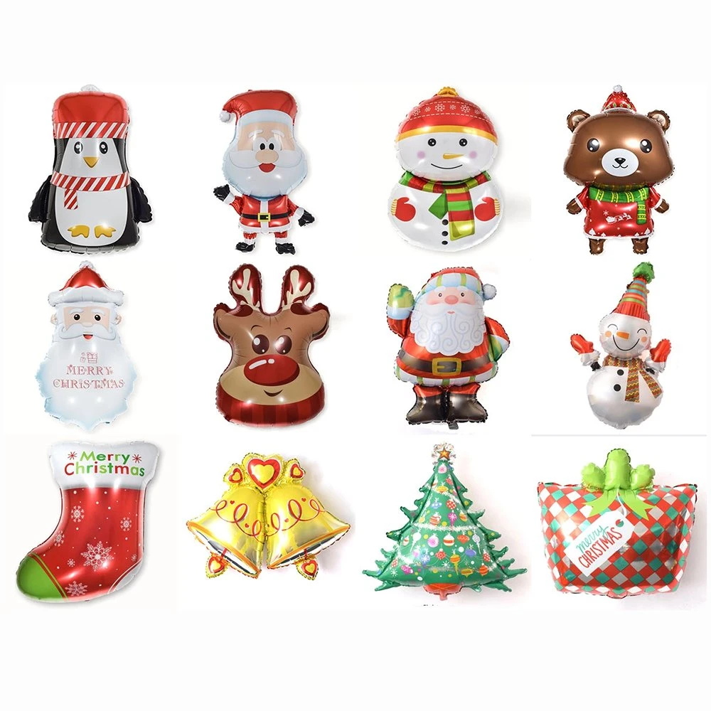 Christmas Party Decoration Air Balloons Santa Claus Mylar Foil Balloons