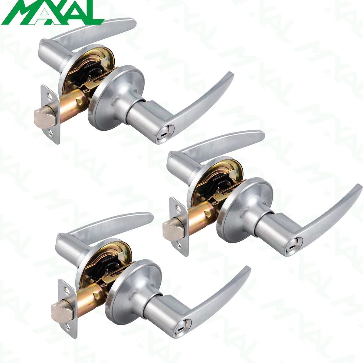 Maxal Aluminium Alloy Straight Lever Handle, Tubular Leverset, Privacy Function Door Lock