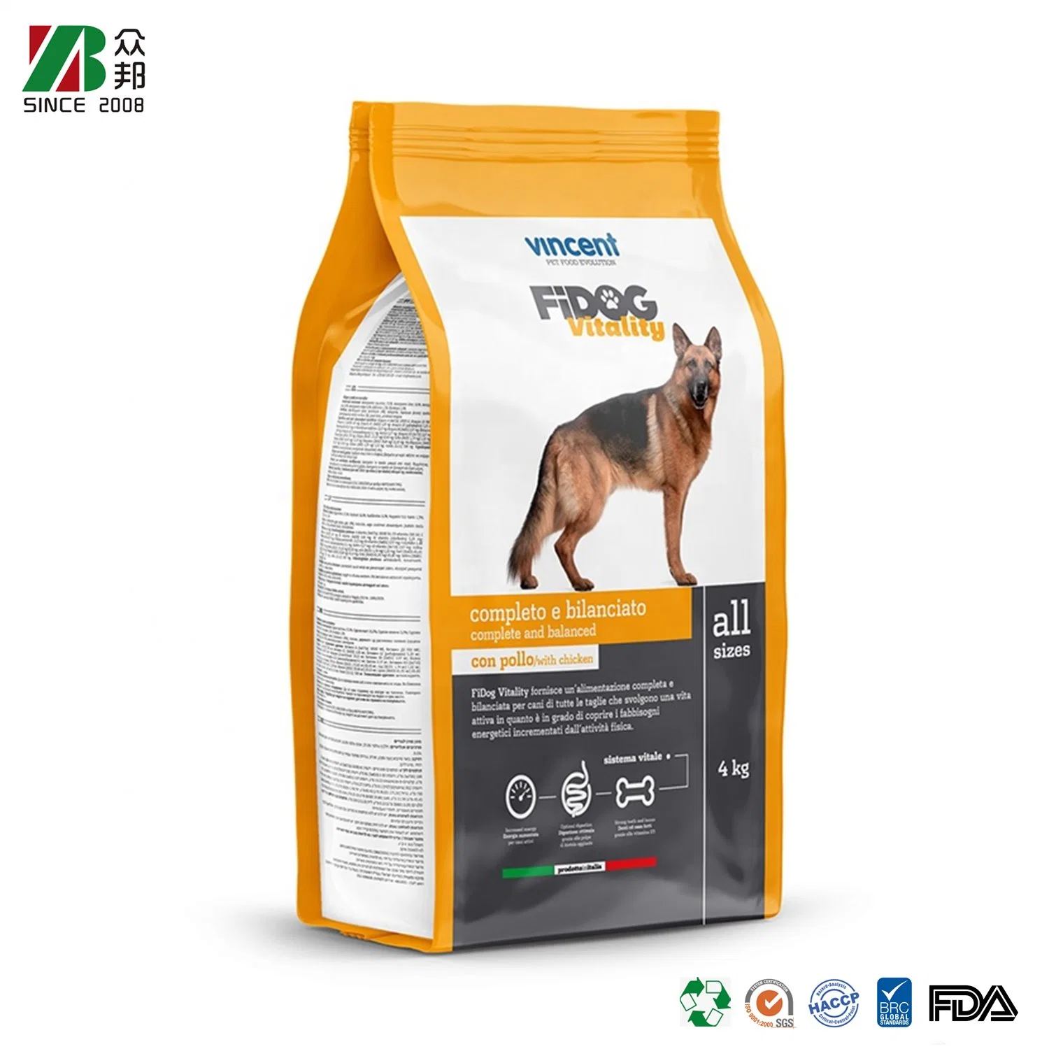 Banheira de venda o plástico Pet Food Stand up Zipper Bag/Dog tratar, Cat ninhada,Birdseed,Coelho embalagens de alimentos