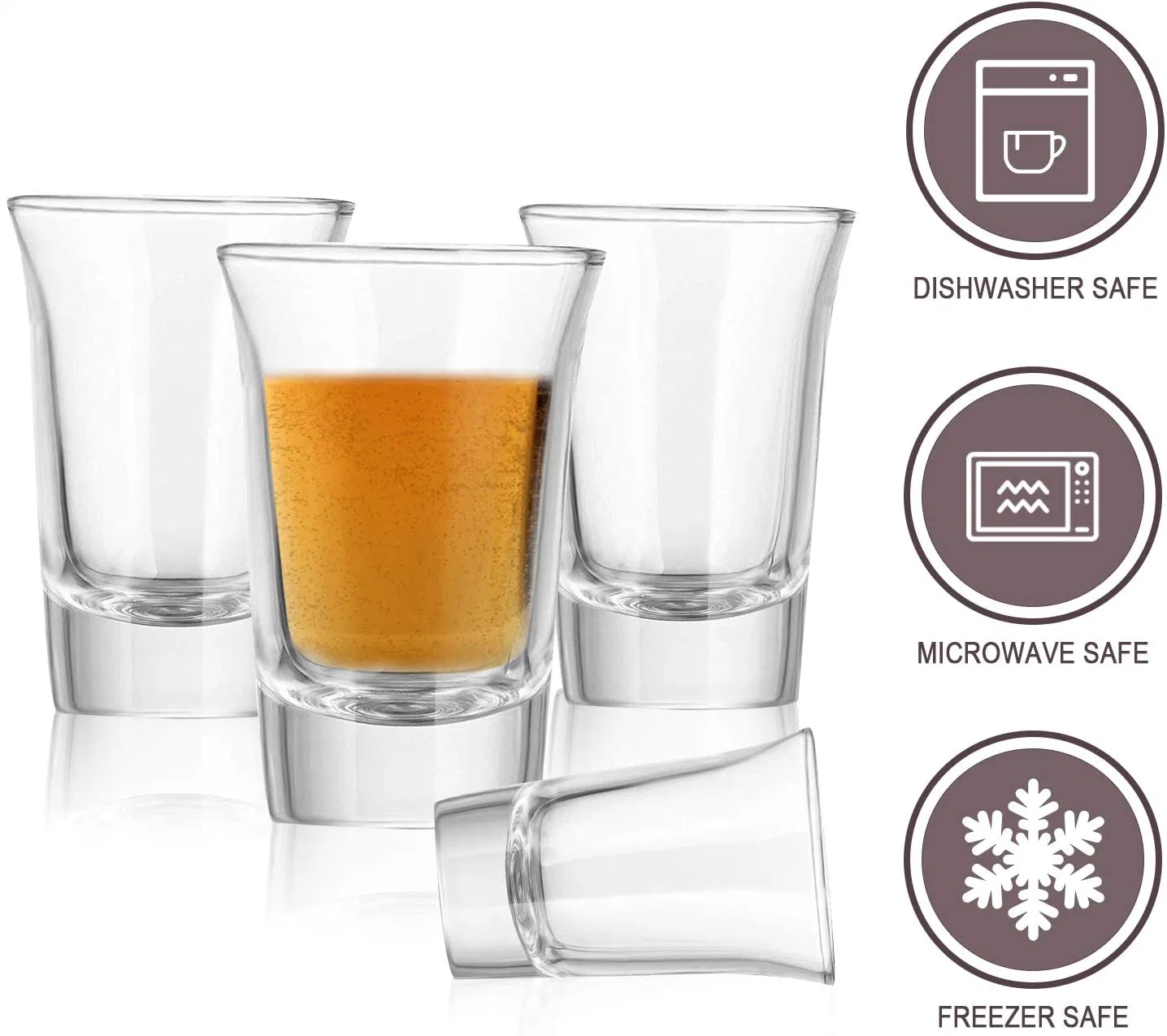 1.2 Ounce Heavy Base Whisky Shot Glasses Mini Glass Cups for Liqueur