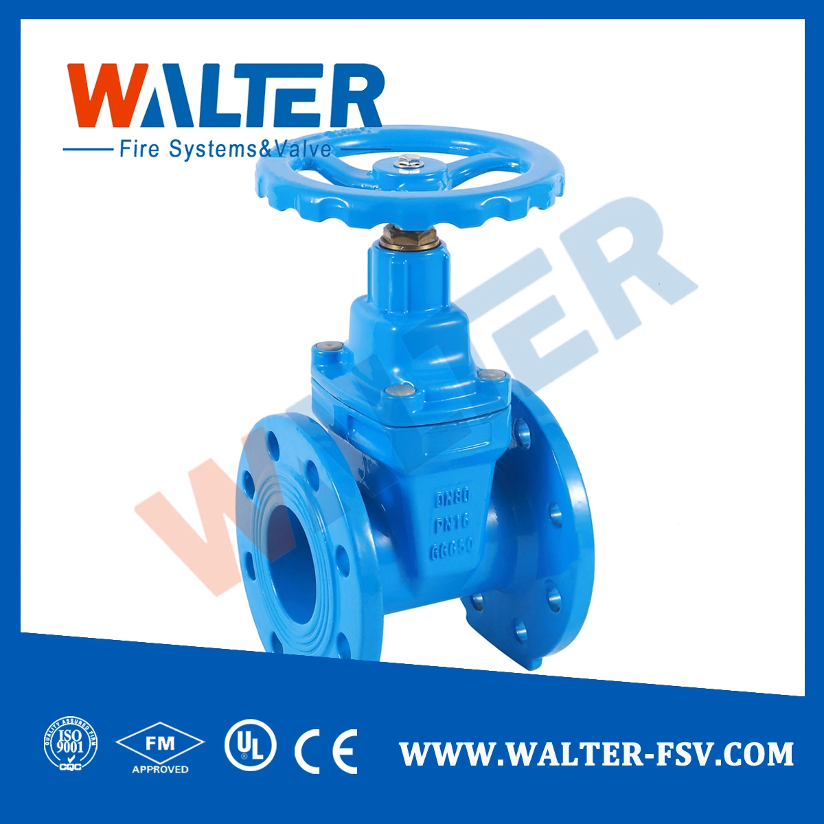 BS5163 Cast Iron Resilient Nrs Gate Valve