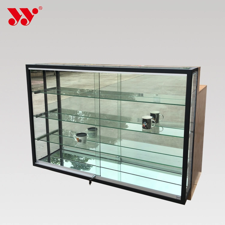 Schreibtisch Mit Glasdisplay Und Holzschalter