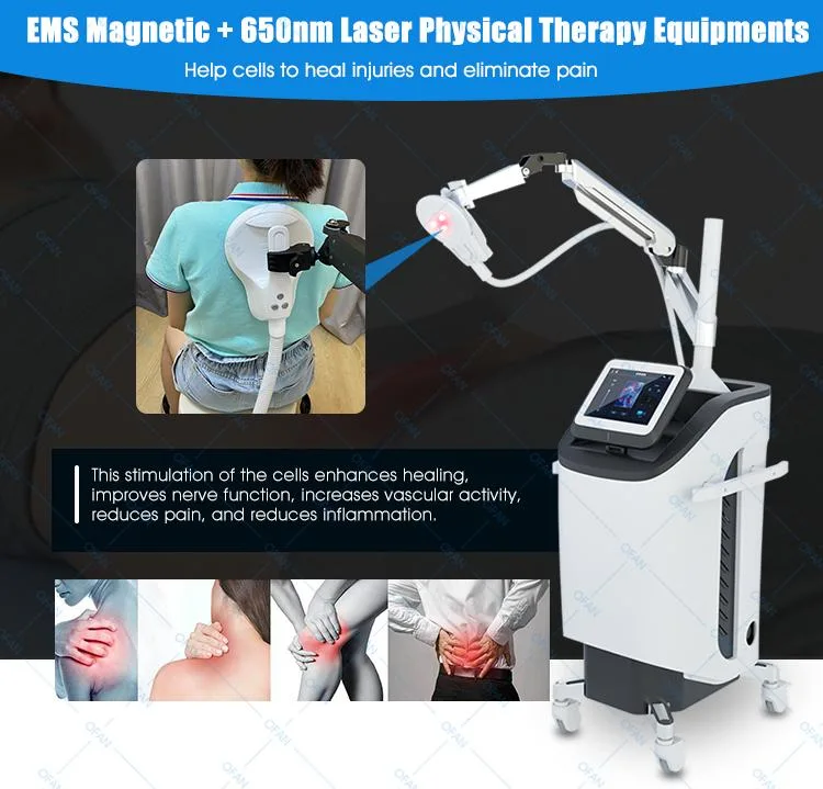 Pluse Ofan EMS Electro de thérapie magnétique 635 nm Laser de soulager la douleur de la machine d'équipements de thérapie physique Soulager la douleur