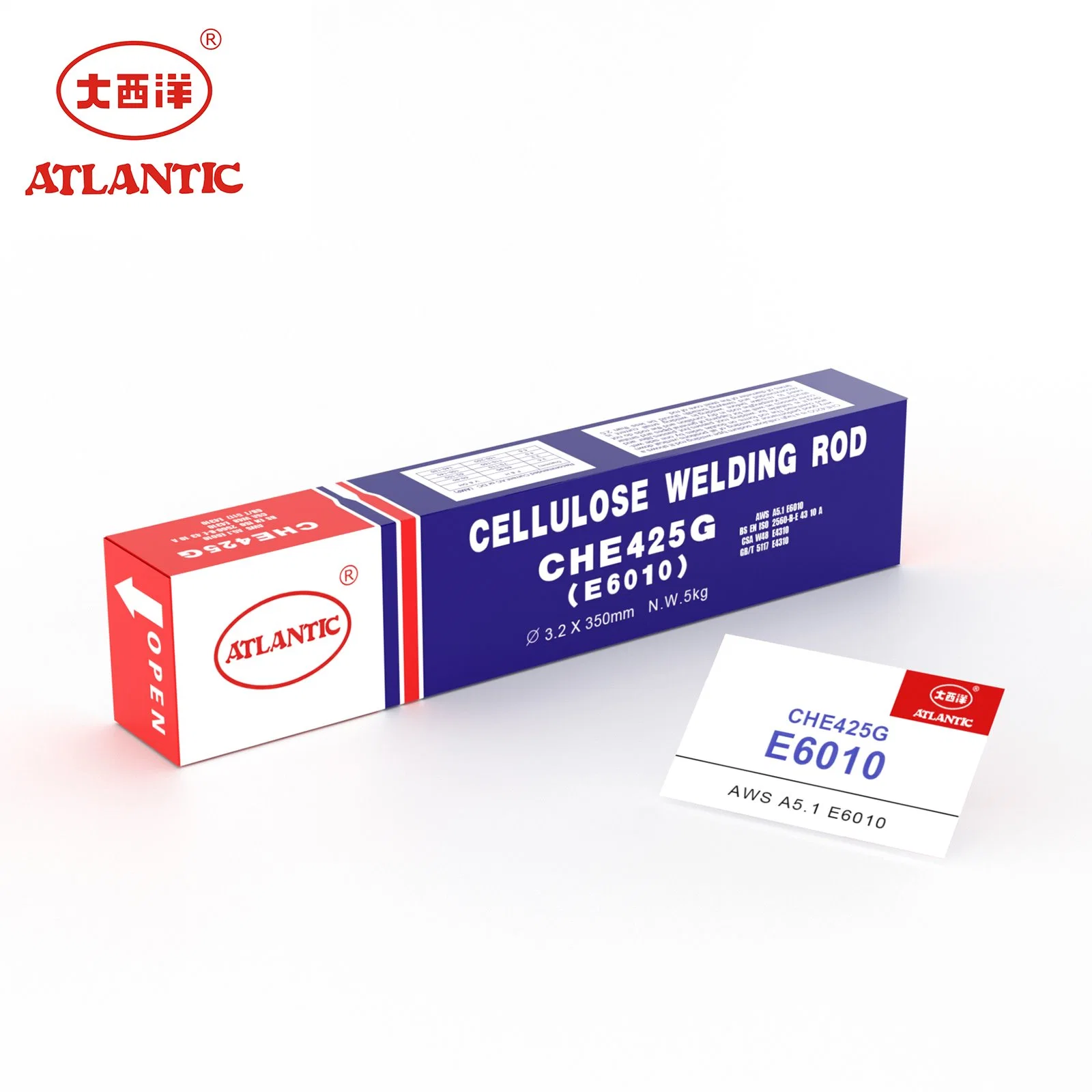 Atlantic Rutle-Cellulosic sódio eletrodo tipo E6010 Ligas de aço