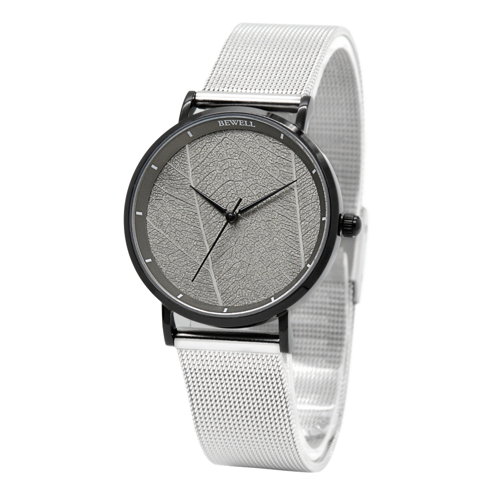 New Lady Watches Refined Stainless Steel Case and Mesh Band Real Leaf Dial 3ATM Water Resistant Woman Stainless Steel Watch