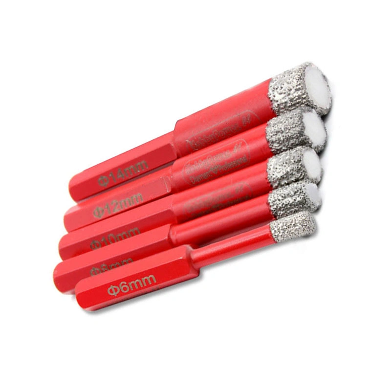 6-14mm Diamond Drills Tile Dry Drill Bit Hex Handle Vacuum Brazed Drill for Granite Marble Porcelain Stoneware