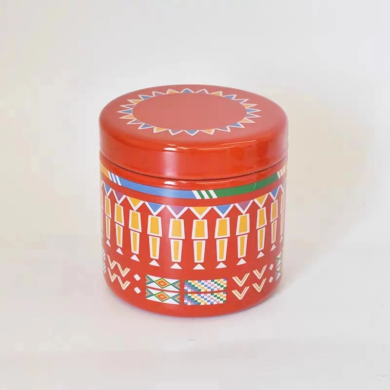 450/750/1100ml Enamel Keeper /Catcher Enamel Metal Steel Food Stortage Pot Candy Jar