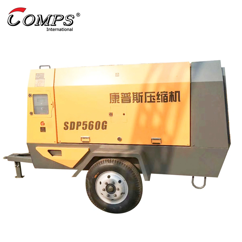 2022 Hot Sale Remote Control 560 cfm Portable Diesel Engine Driven Screw Air Compressor