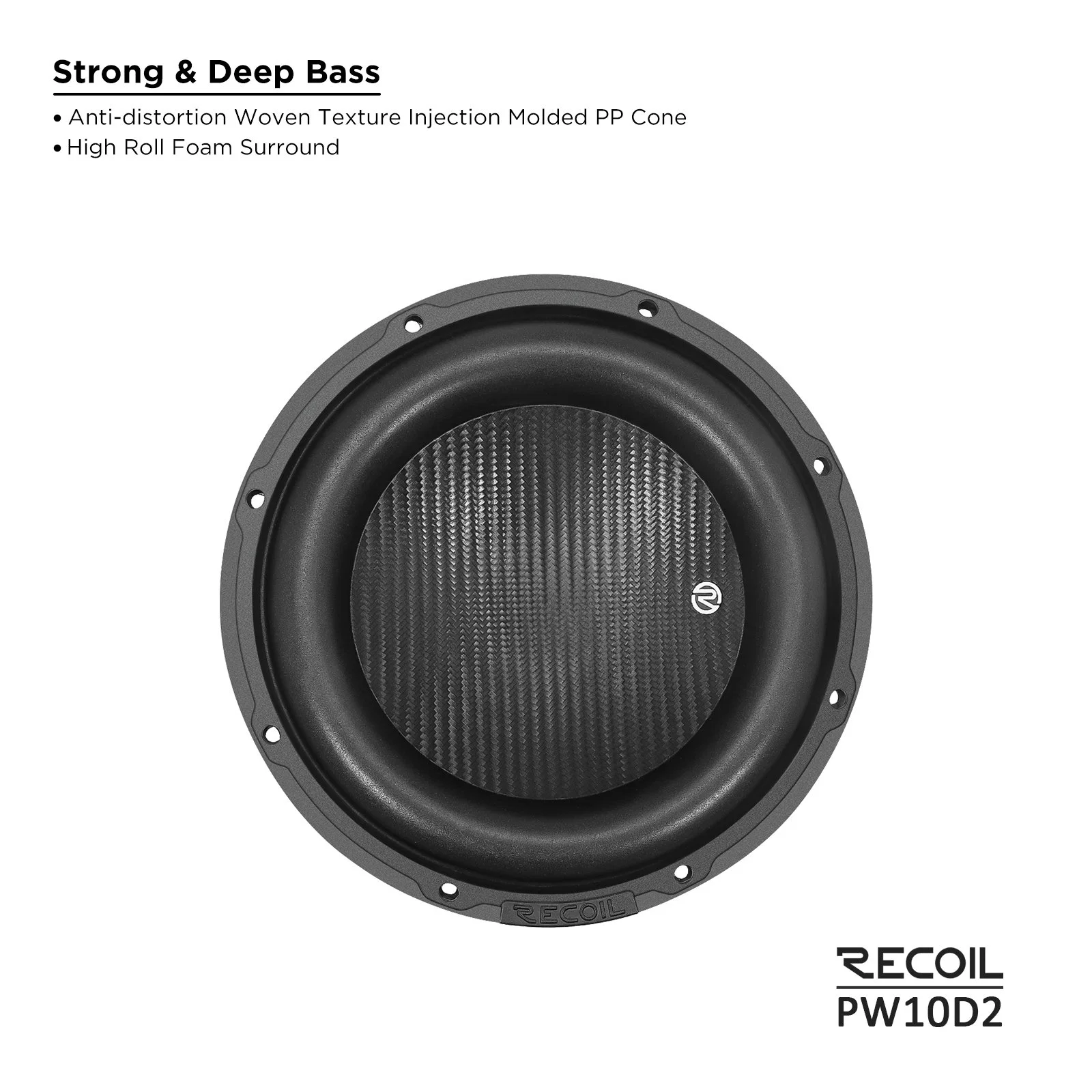 Pw12D2 Echo PRO 12 pol 1, 400 Watts de potência subwoofer para áudio para automóvel duplo de 2 Ohm