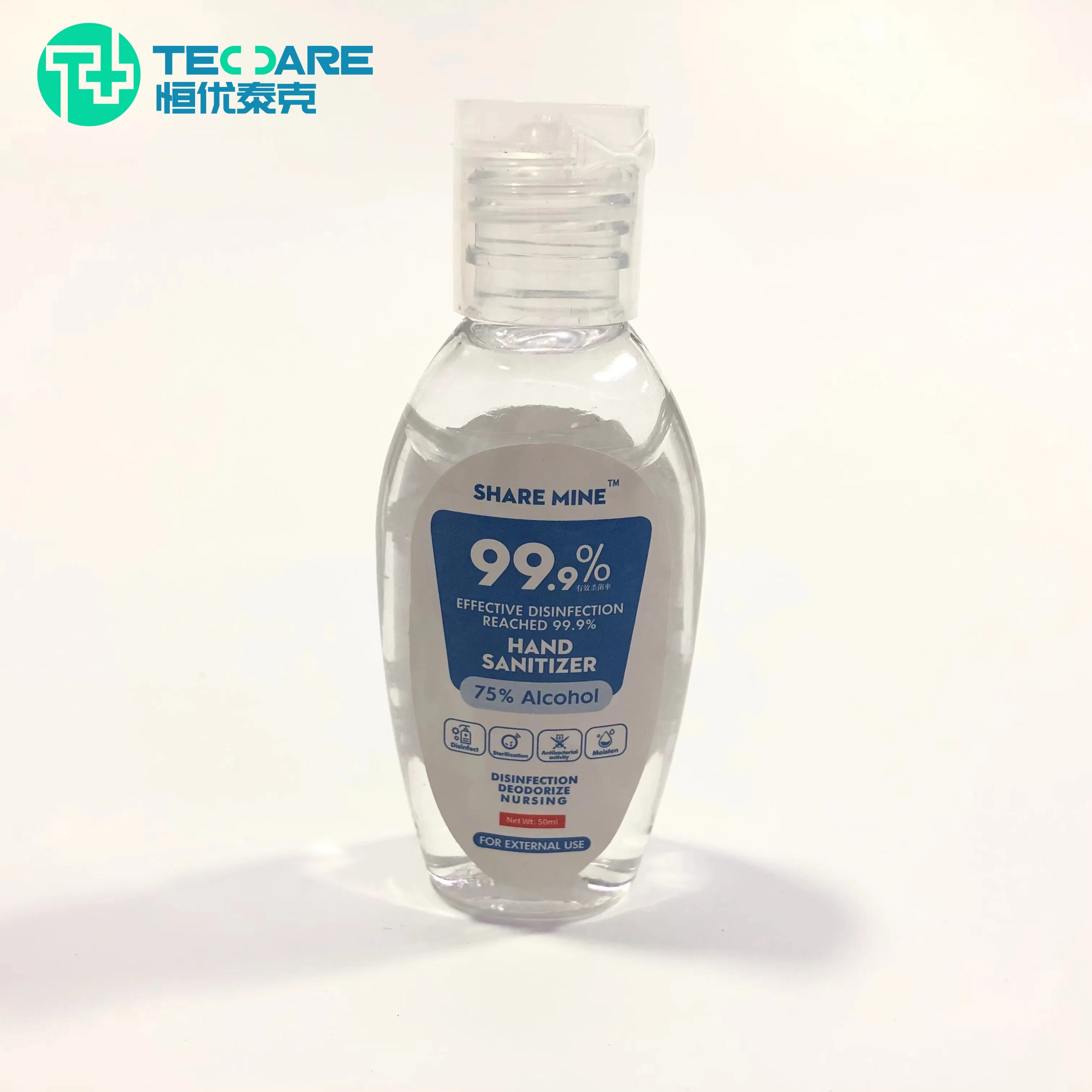 Factory Wholesale/Supplier Customized Label 75% Alcohol Waterless Disinfecting Hand Sanitizer Gel