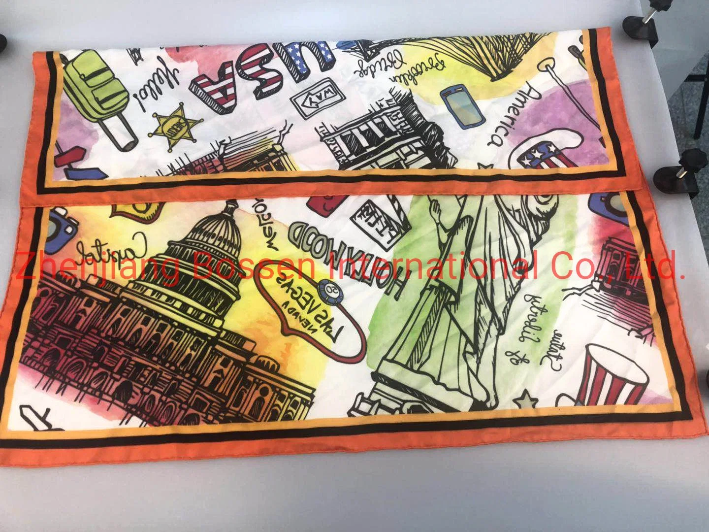 Original Factory OEM Custom Design Printed Gift Satin Silk Scarf