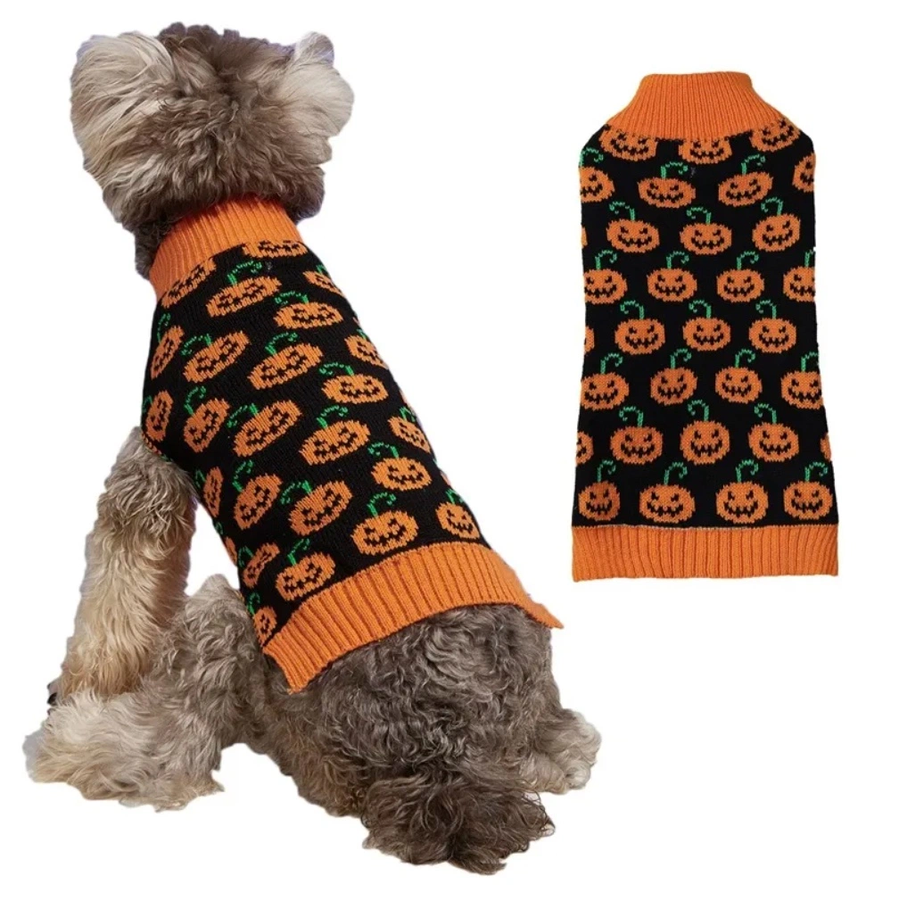 Haustiere Hund Halloween Pullover Kürbis Drucke Hunde Hemden Haustiere Kleidung Für den Winter