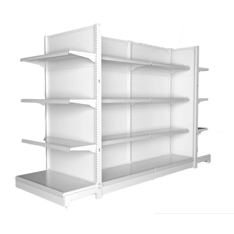 New High-Quality Metal Wire Shelves and Wooden Supermarket Shelves