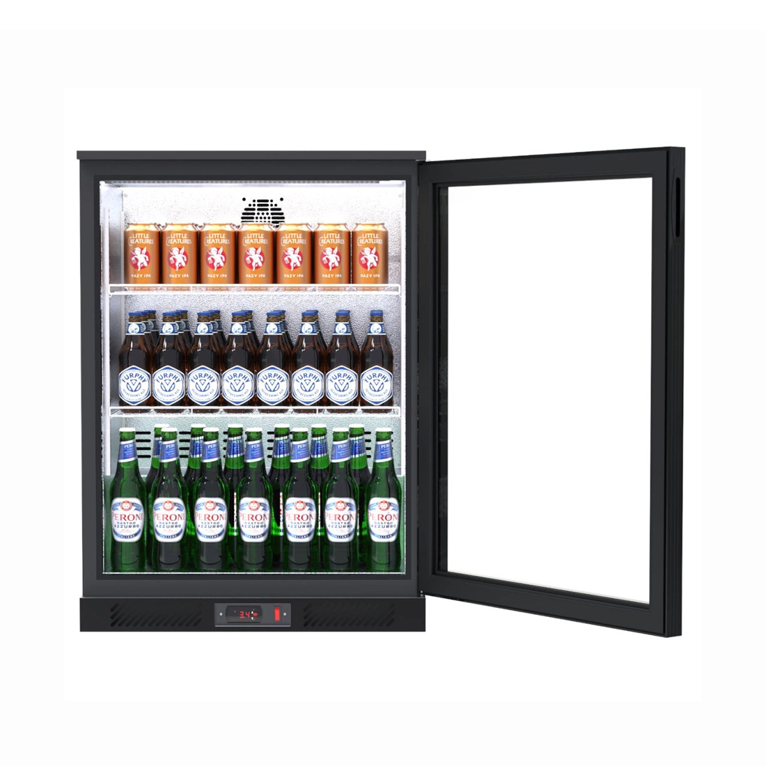 Business Mini Bar nevera una sola puerta Display botella de cerveza nevera