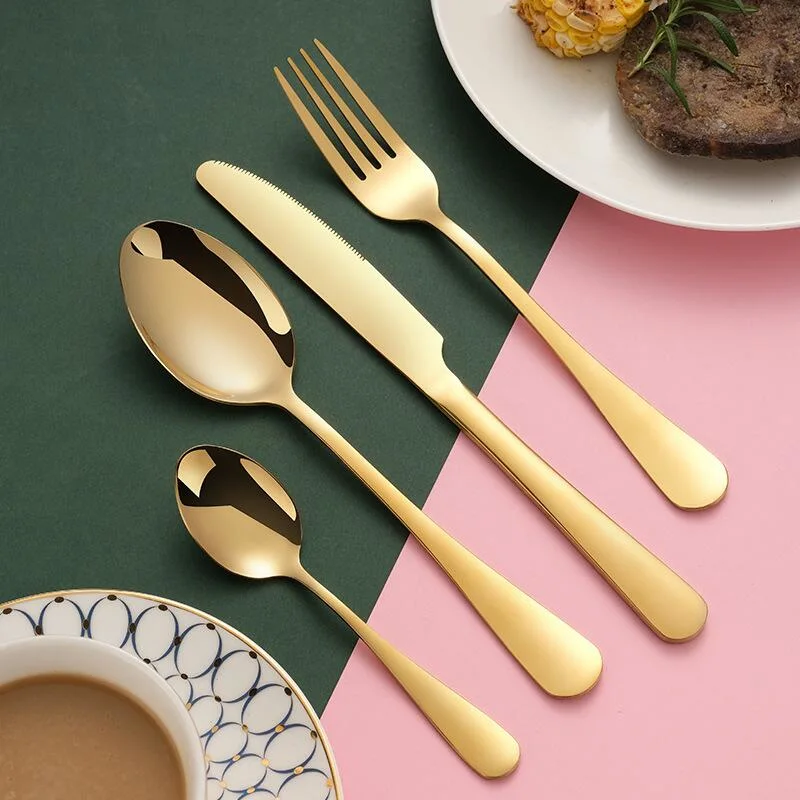 Wholesale/Supplier 24 PCS Amazon Hot Selling Silverware Stainless Steel Flatware Gold Cutlery