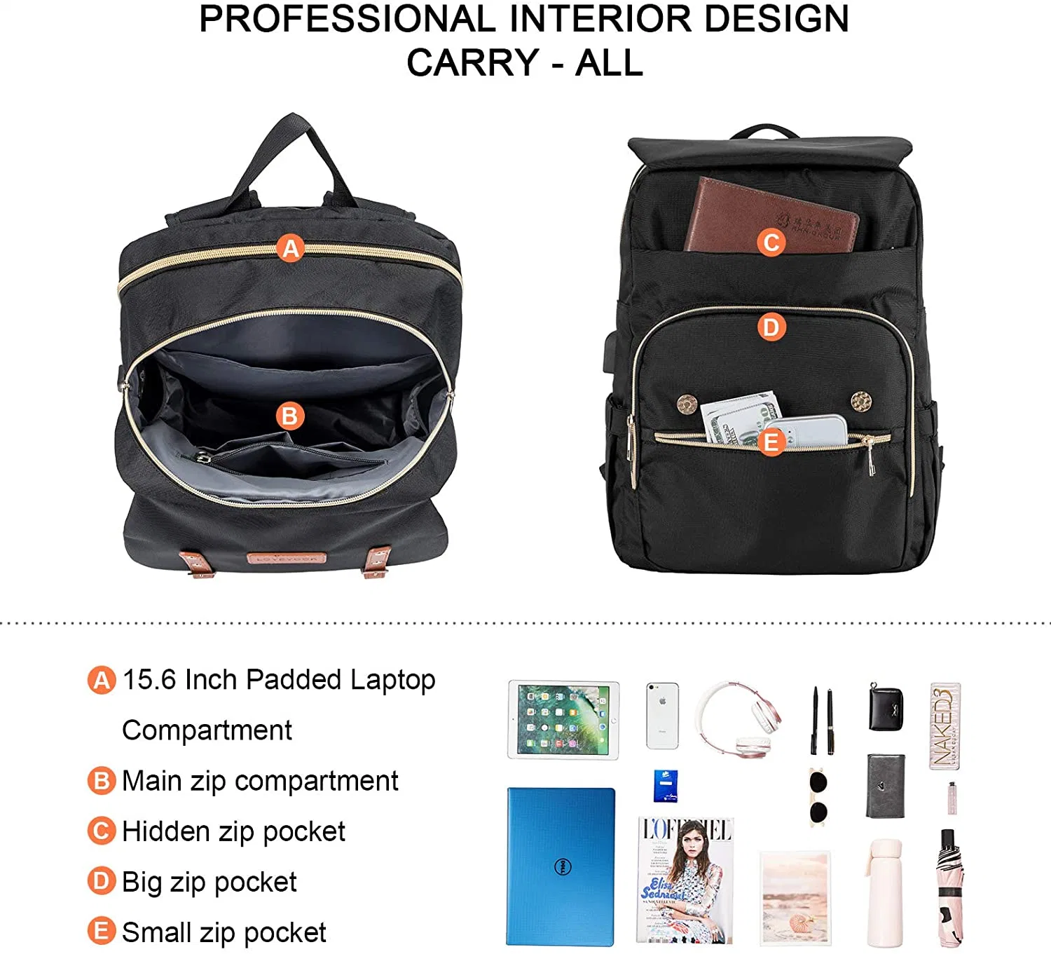 15.6 Inch Laptop Teacher Backpack Computer Bag