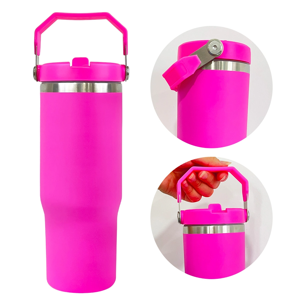 USA Warehouse 30oz Flip Straw Matte Macaron Blank Sublimation Double Walled Stainless Steel Vacuum Insulated Leak Proof Tumbler