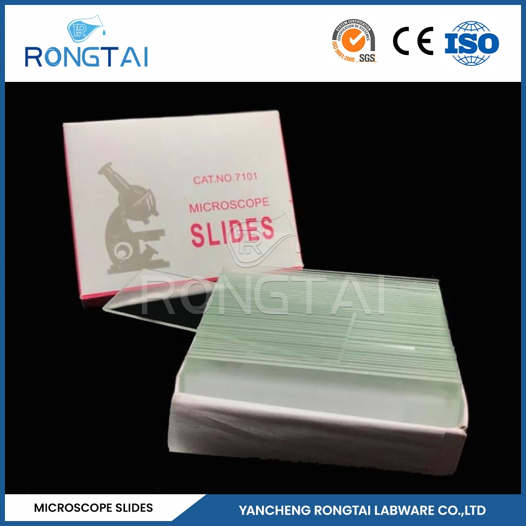 Rongtai Positive Charge Microscope Slide Wholesale/Supplierr Parasitology Microscope Slides China 7101 7102 7105 7107 7109 Disposable Medical Microscope Slide