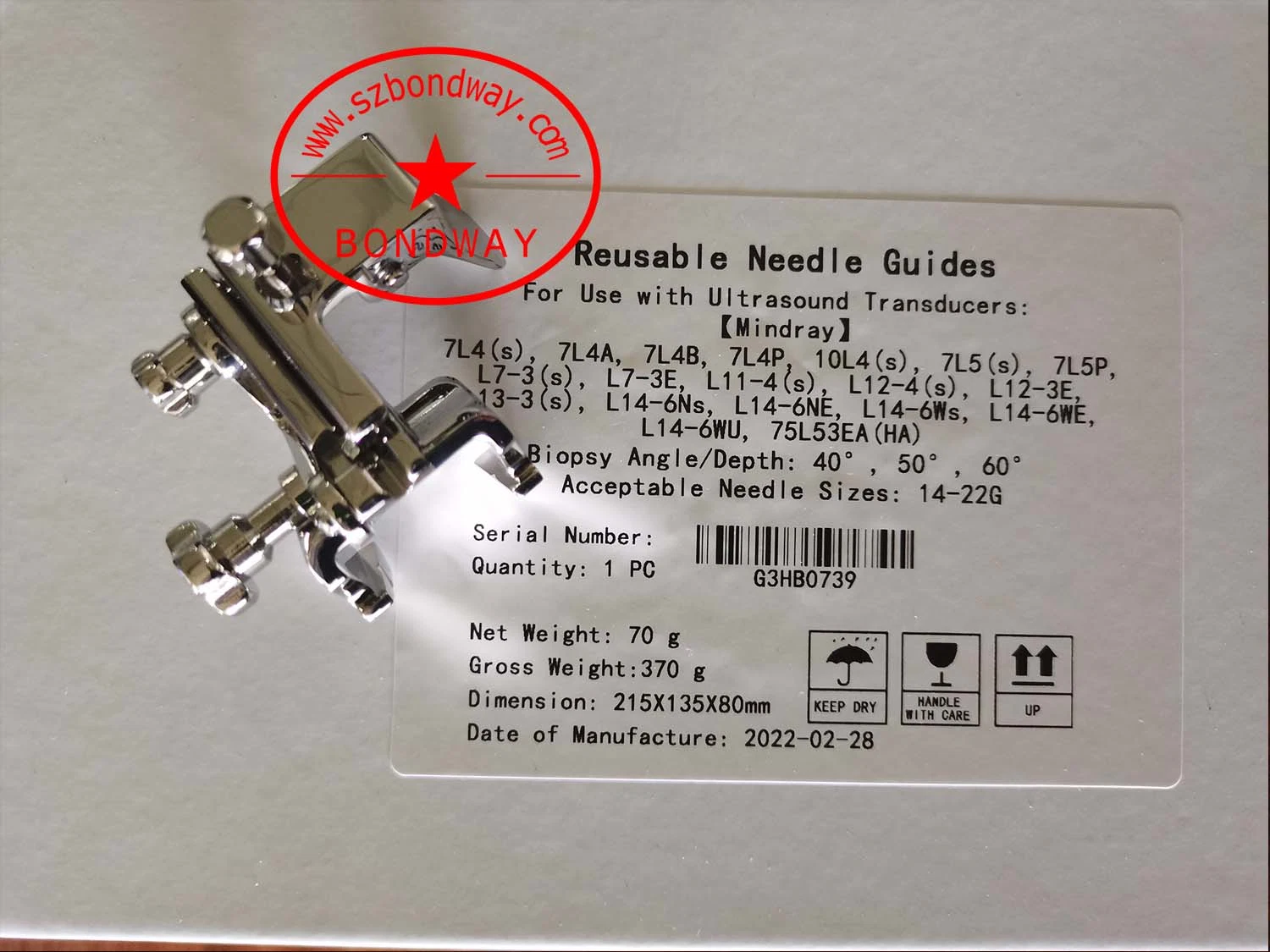 Biopsy Needle Bracket for Siemens 4V1, pH4-1 Phased Ultrasonic Transducer, Probe, Color Doppler Ultrasound System Interventional Ultrasound