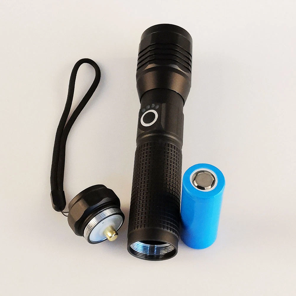 Yichen 1200 Lumen قابلة لإعادة الشحن Zoomable Tactical LED Flashlight Portable Guardian الكشاف