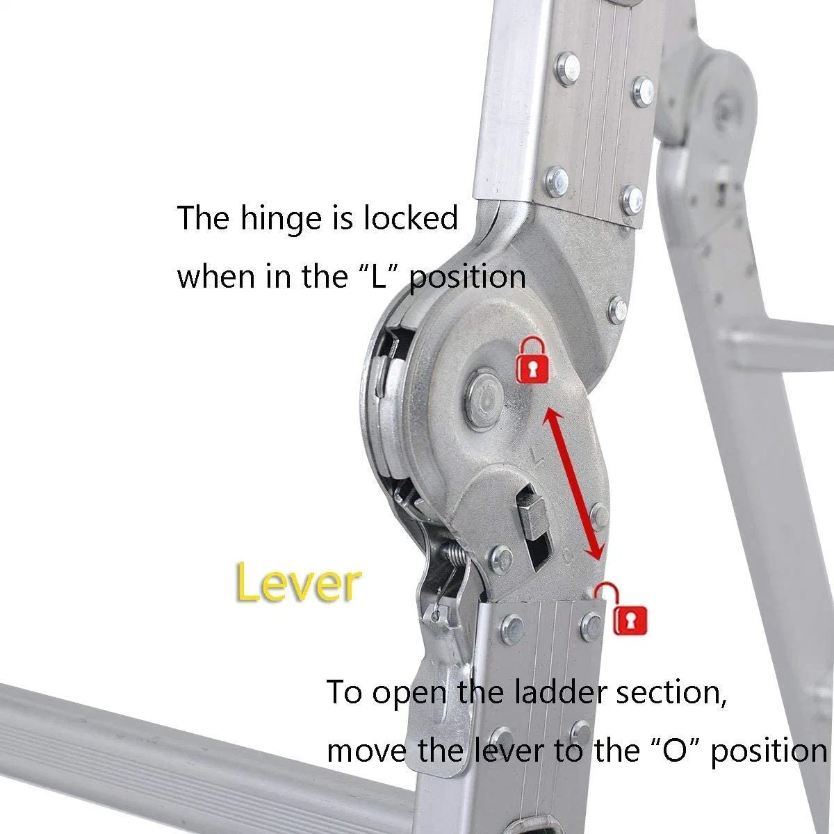 Folding Ladder Multi-Purpose Aluminium Extension 7 in 1 Step Heavy Duty Combination En 131 Standard (12.5 Feet)