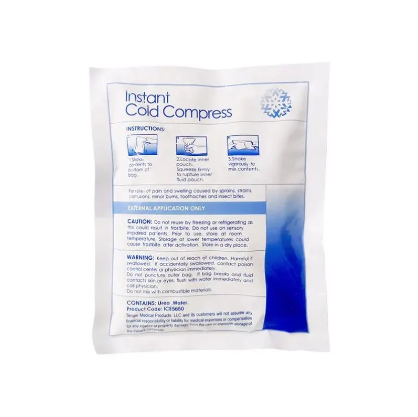 Non-Toxic, Non-Caustic, Disposable, Instant Ice Pack,