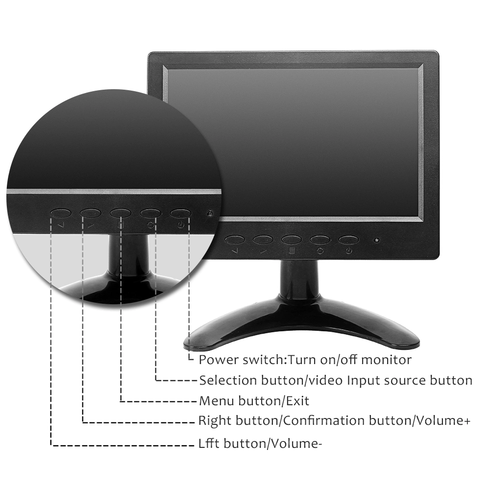 10,1inch IPS Display Screen Monitor Integrer Lautsprecher High resolution1920*1200