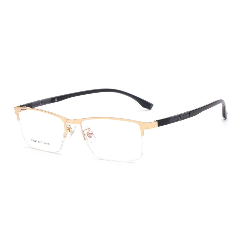 Gd Ready to Stock Half Frame Business Metal Optical Frame Eyeglasses Glasses Frames for Men