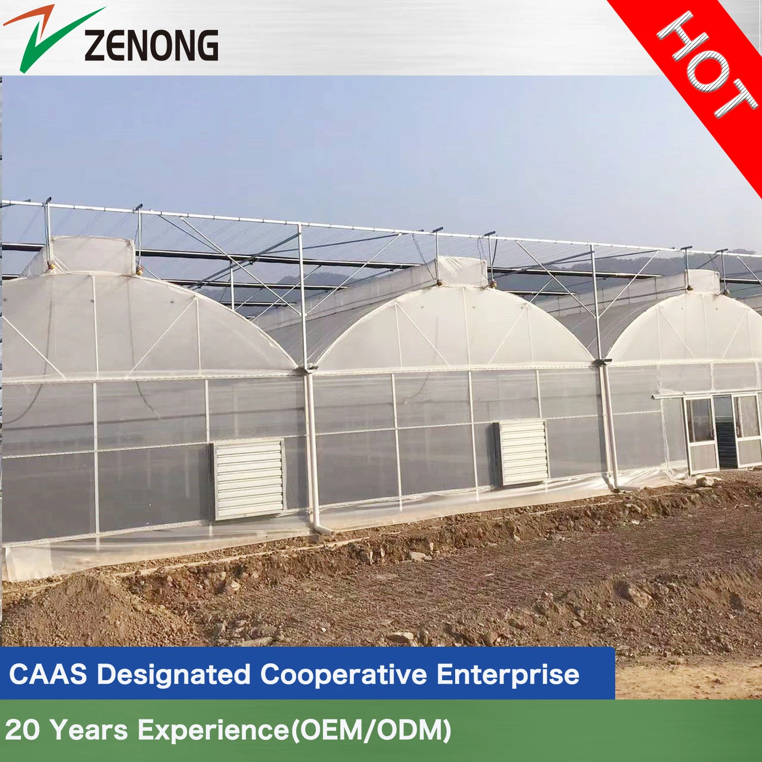 Agriculture Multi-Span Film Green House with Good Roof Natural Ventilation for Vegetables/Hydroponics/Flowers/Roses