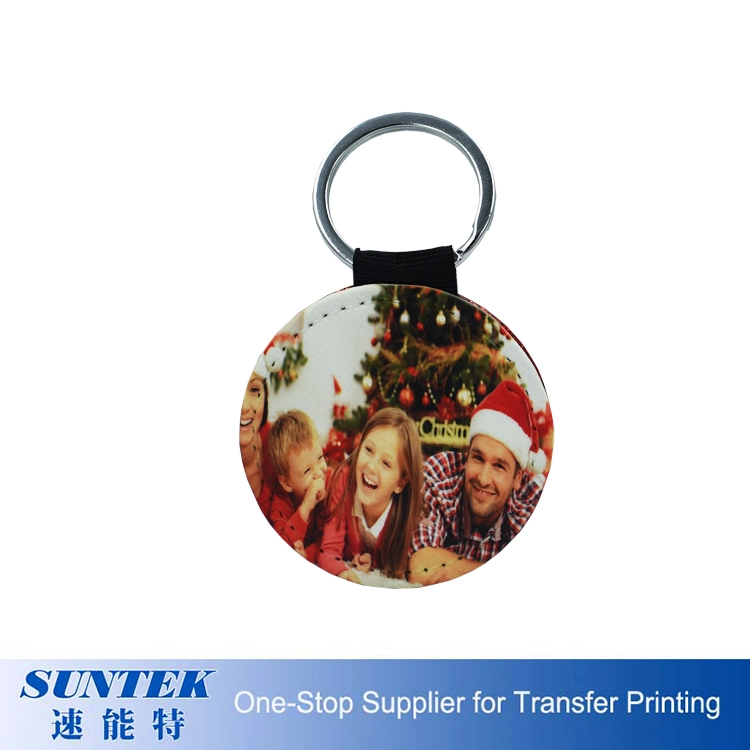 Christmas Promotional Gift Custom Glitter Keychain Sublimation Photo Frame Keychain Leather