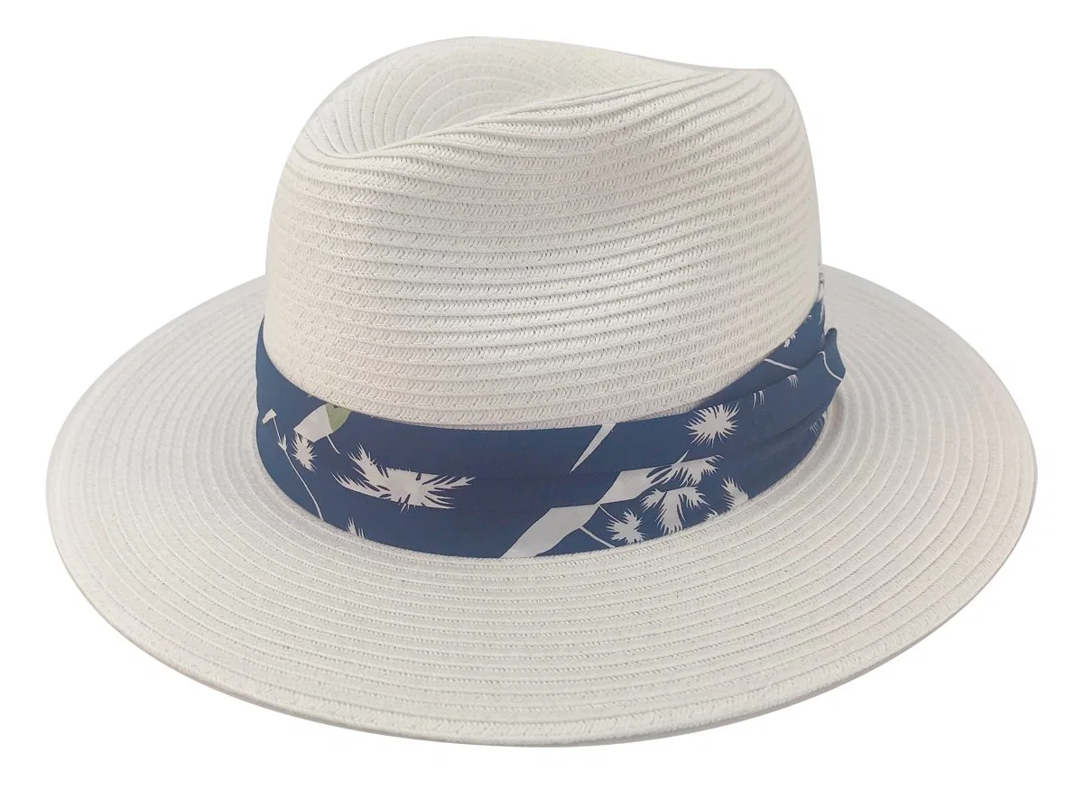 Atacado Exterior FSC papel palha Tropic Band Panama Hat