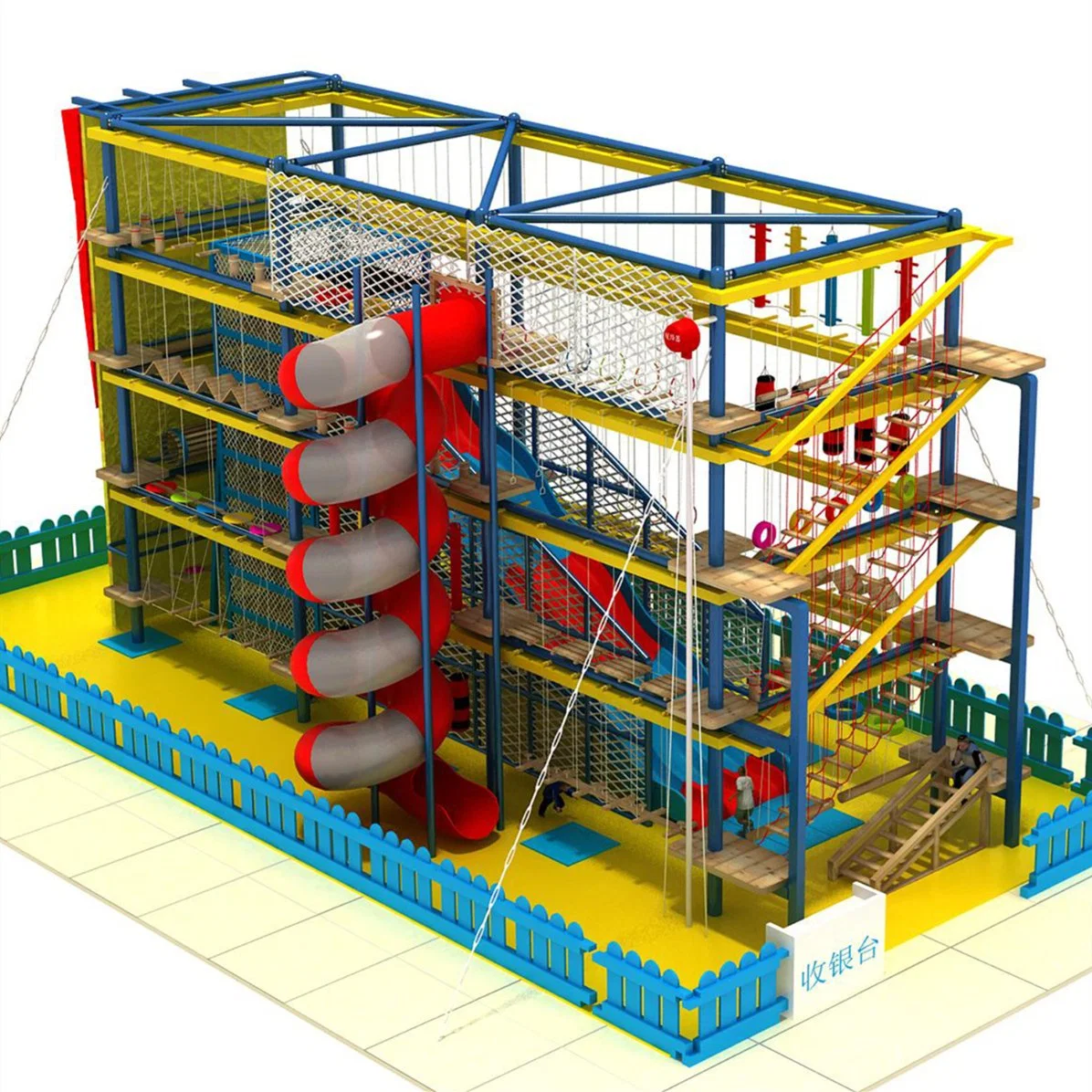 Outdoor Children's Playground Rope Course Adventure Equipment Park Rainbow Network