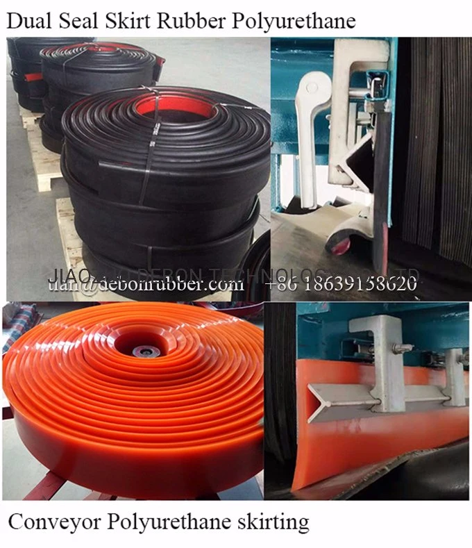 Conveyor Belt Dual Seal Skirtboard Double Lip Skirt Rubber