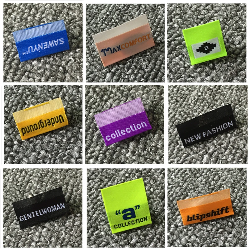 Wholesale High Quality Custom Neck Label Washable Rectangle Woven Clothes Tagger Labels Custom Clothing Woven Labels