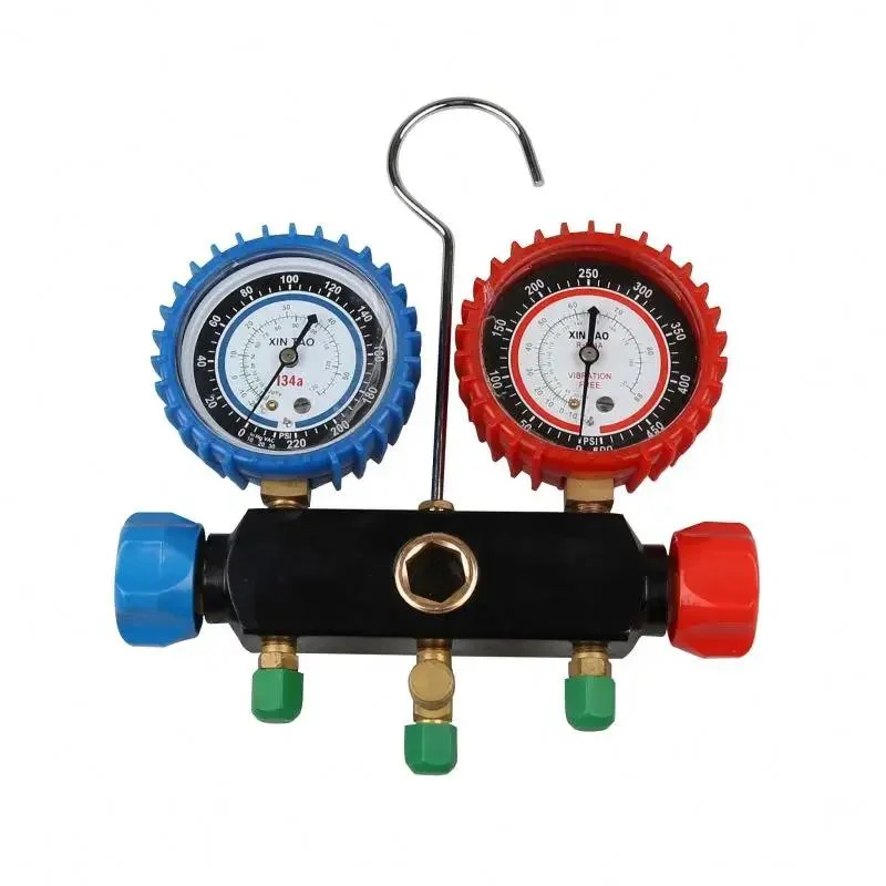 Air Conditioning Refrigerant Charging Hose Freezer System Aluminium Manifold Gauge Sets