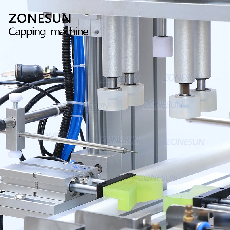Zonesun Pneumatic Plastic Square Round Glass Bottles Hand Sanitizer Screw Automatic Bottle Capping Machine