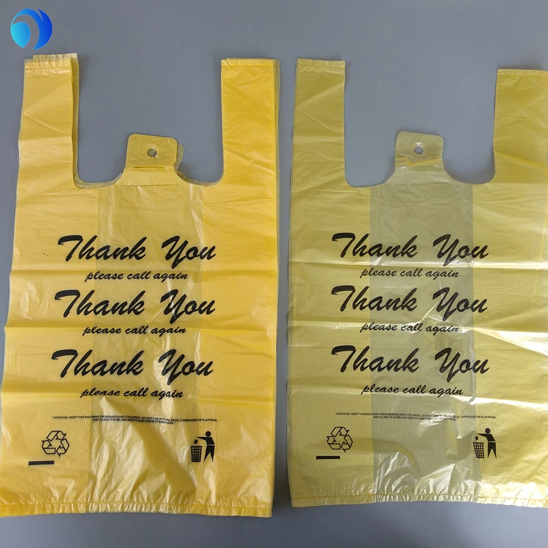 Custom Printing HDPE Corn Starch PLA Pbat T-Shirt Plastic Shopping Vest Carrier Bag