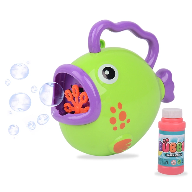 Hand Cranked Cartoon Fish Bubble Machine Toy Blowing Soap Bubble Maker Game Set Cute Plastic Bubble Toys for Kids Summer Gift Toys Bubble