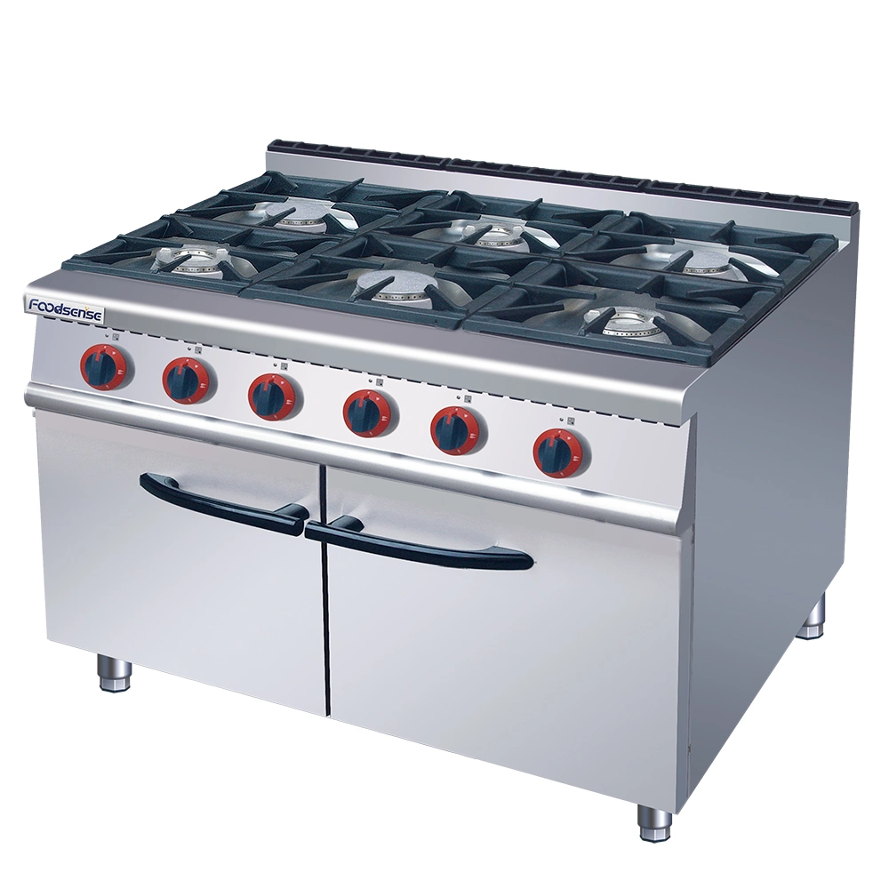 Original Factory Kitchen Equipment 6-Burner Gas Range with Gas Oven