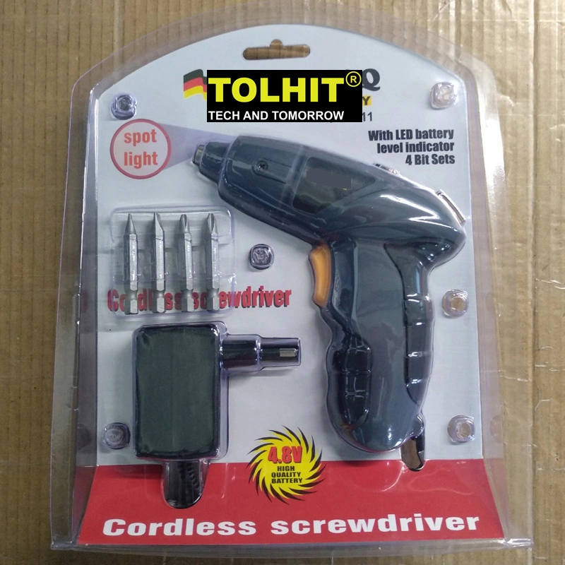 Conjunto de chaves de fendas sem fios mini eléctricas recarregáveis Tolhit Power Tool de 3,6 V.