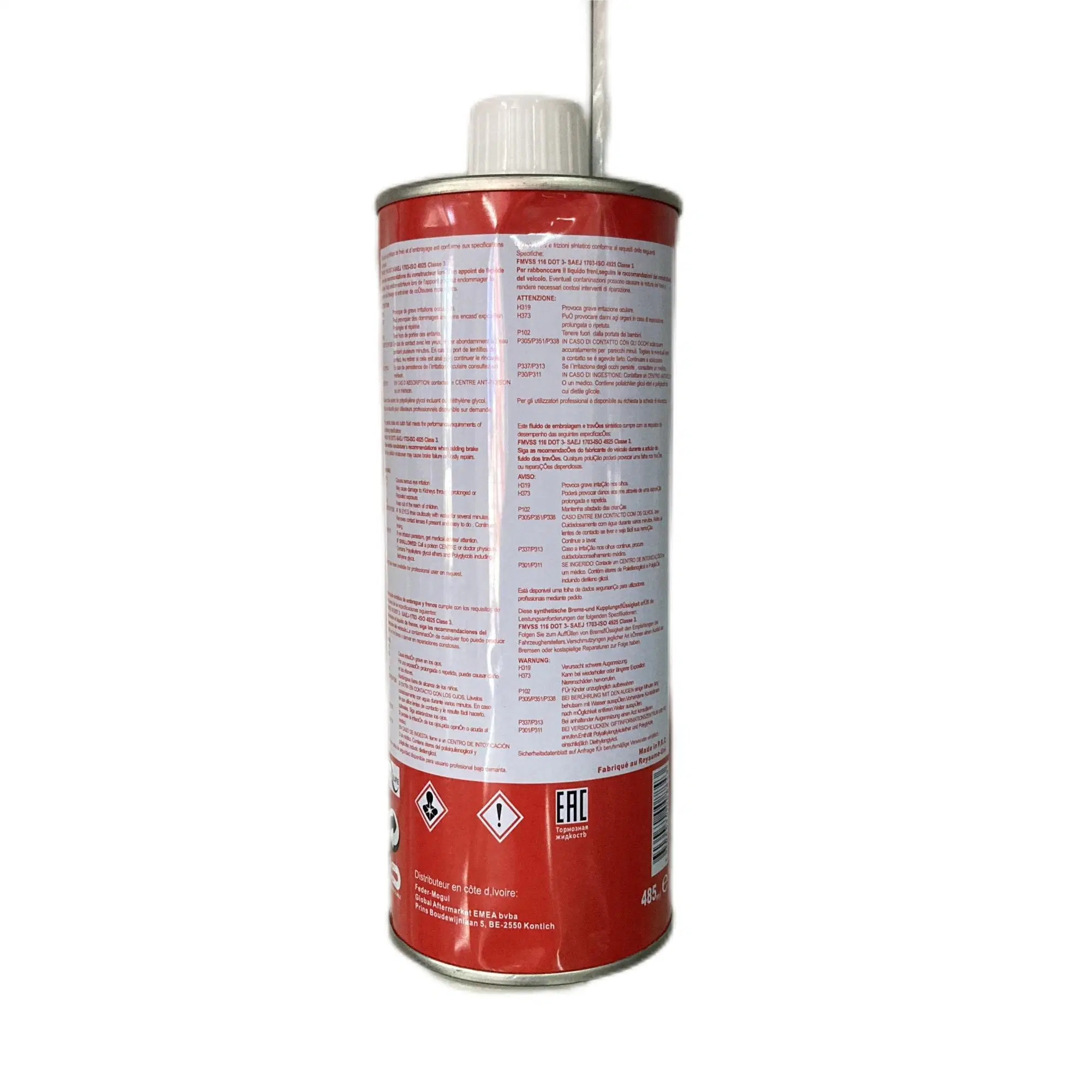 Brake Fluid DOT3 485ml 16/17cm Synthetic Iron Can Brake Oil for Motorcycle and Automobile