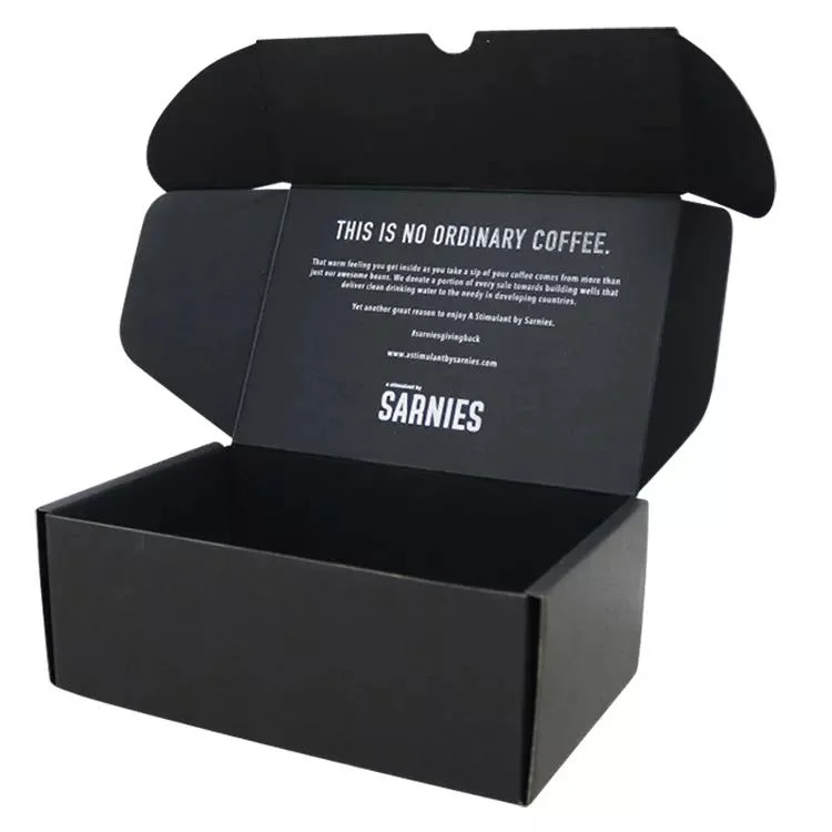 Custom Black Tuck up Cardboard Box Tea Bags Storage Box