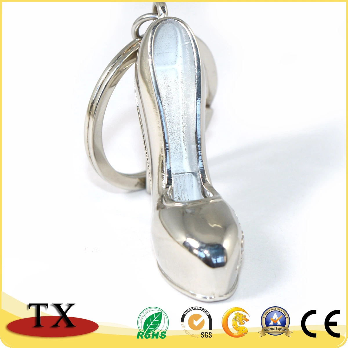 Good Looking Lady's High-Heeled Shoes Shape Metal Zinc Alloy Key Chain